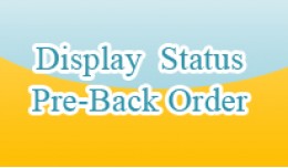 Product Status Pre-Back Order